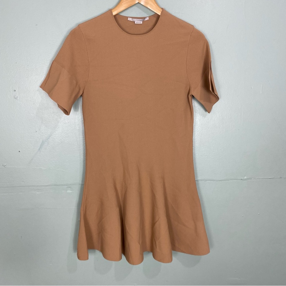Stella McCartney Beige Sheath Dress Mini Short Sleeve Sz 38